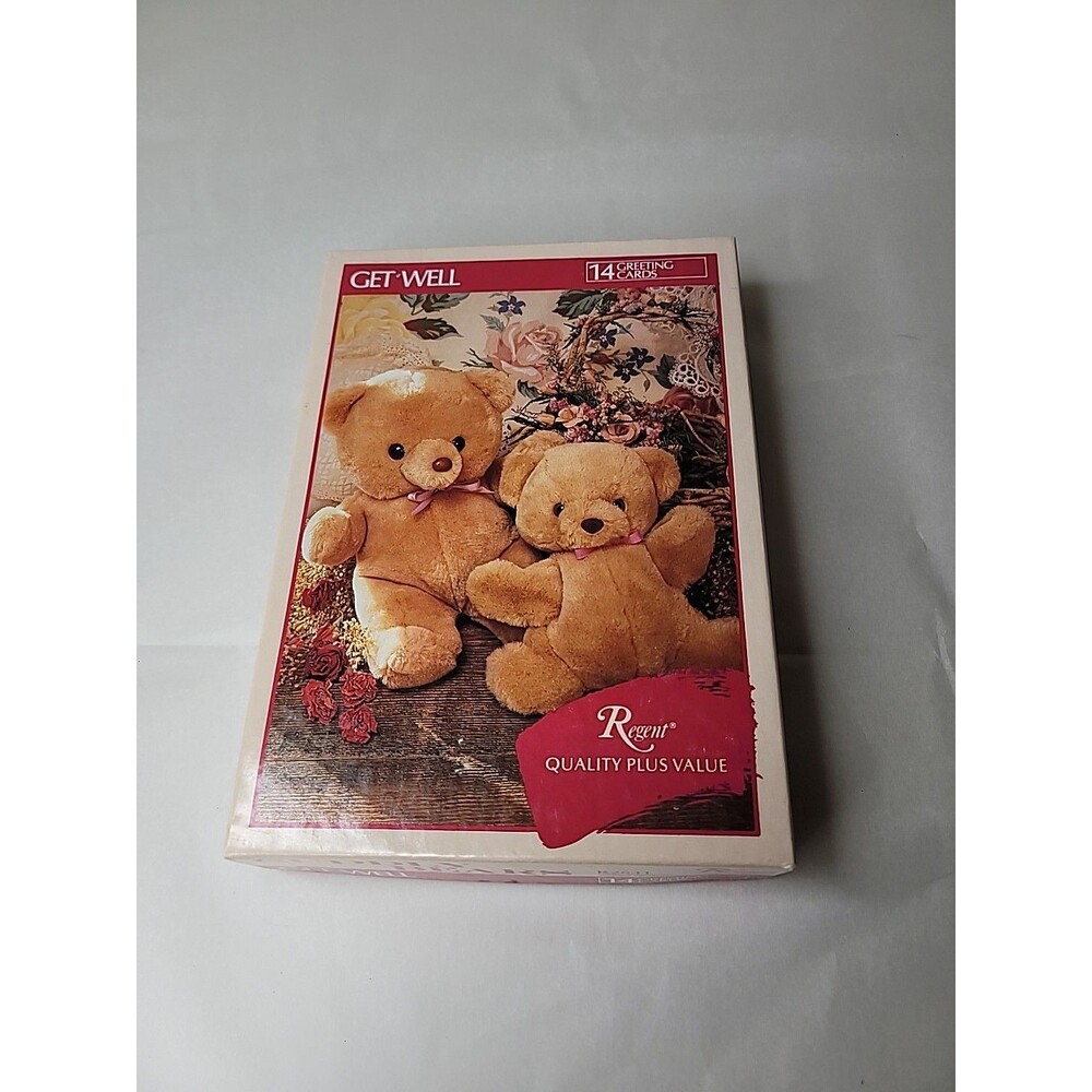 Get Well (Teddy Bear) Regent Card with Envelopes - Pack of 14 #R2631 New